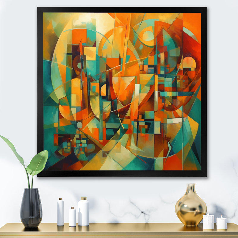 Fannin Abstracting The Cubist Form III, reproduction d'art sur toile, Cadre photo noir, H 16 po x l 16 po x P 1 po