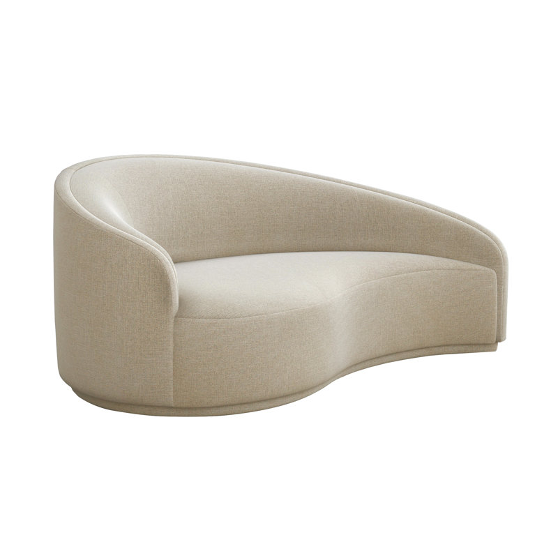 Méridienne Dana, 100% polyester gris pur, Orienté vers la gauche