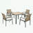 5-Piece Patio Dining Table Sets with Umbrella Hole-972379496