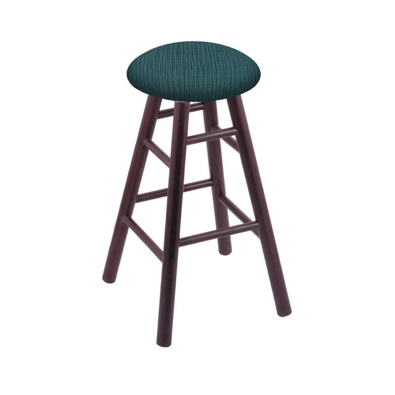 Swivel 24" Bar Stool, Dark Cherry Oak, Graph Tidal, Extra Tall (36” Seat Height)