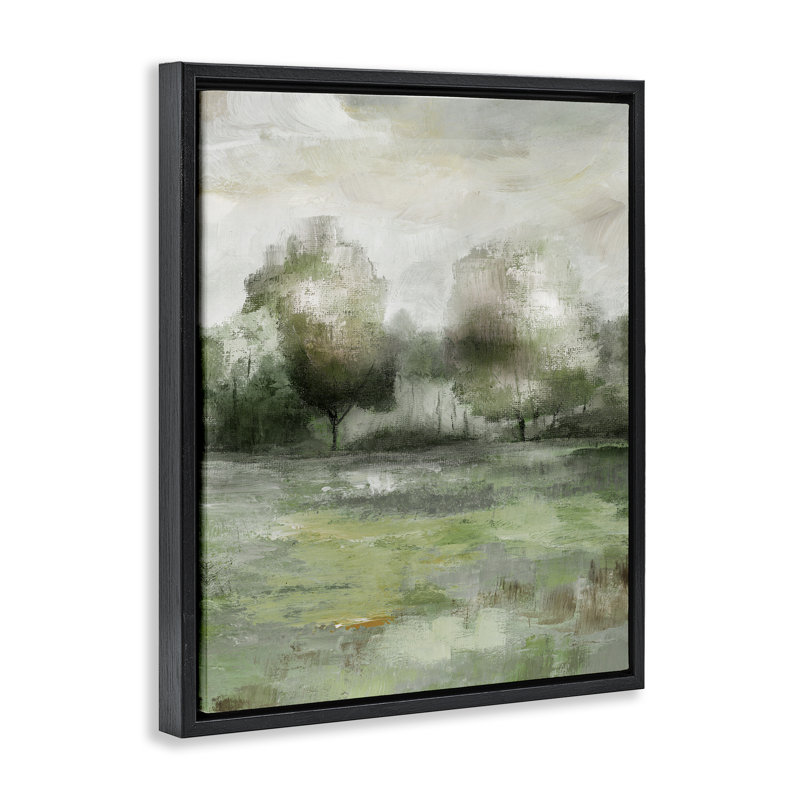Cadre flottant Into The Brush Scene, design par Nan, Cadre flottant noir de jais, H 21 po x l 17 po