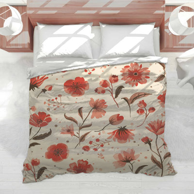 Red Floral Pattern Comforter