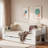 Multifunctional Daybed With Storage Drawer, Open Compartments And Hydraulic Side Table-861926405