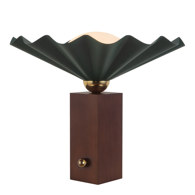 Furrow 14-in Red Table Lamp, Green
