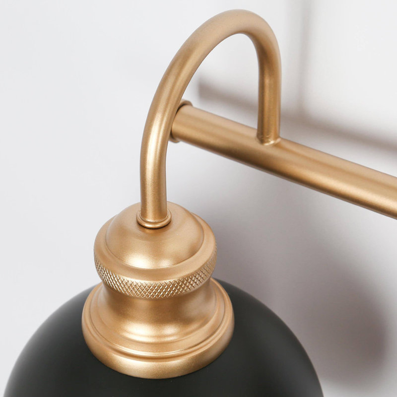 Modern Contemporary 3-Light Black Globe Bathroom Vanity Light Dimmable