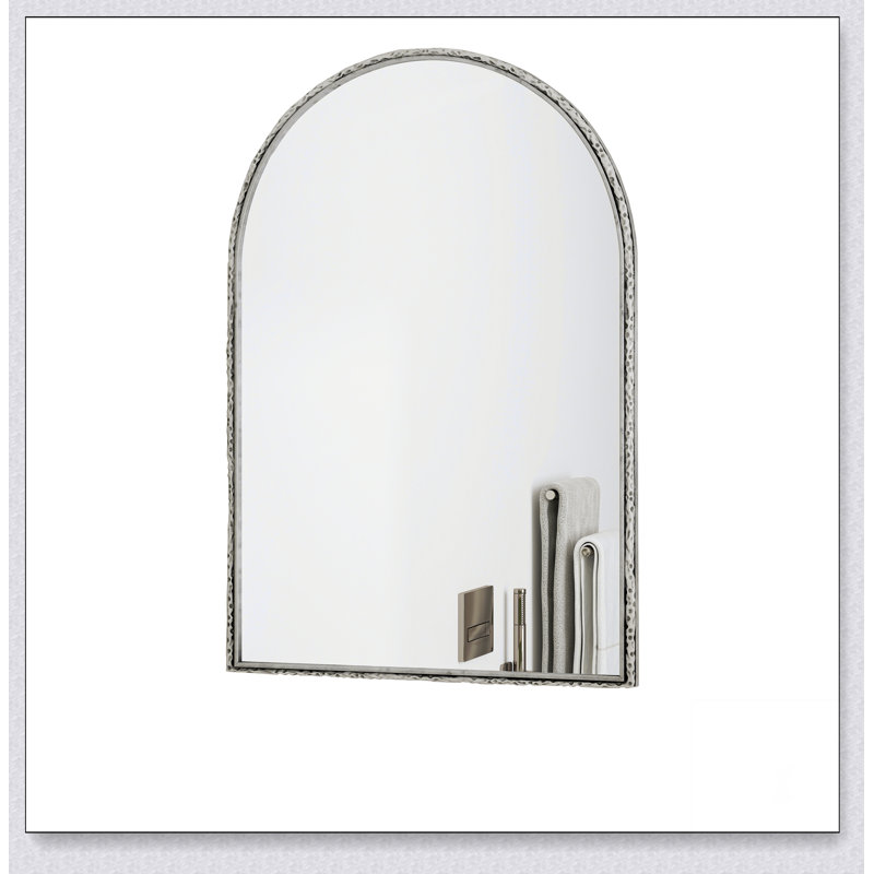 Miroir mural arqué avec cadre en fer, Argent argent