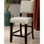 2 chaises à hauteur de comptoir au style gracieux, noir antique et beige avec détails fins