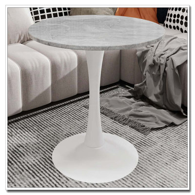 Table de salle à manger ronde en bois avec base piédestal, table basse