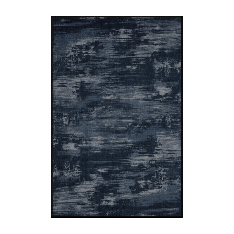 Tapis abstrait gris lavable à la machine, Rectangulaire 2 pi x 3 pi
