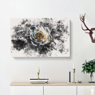 A Crisp White Rose - Wrapped Canvas