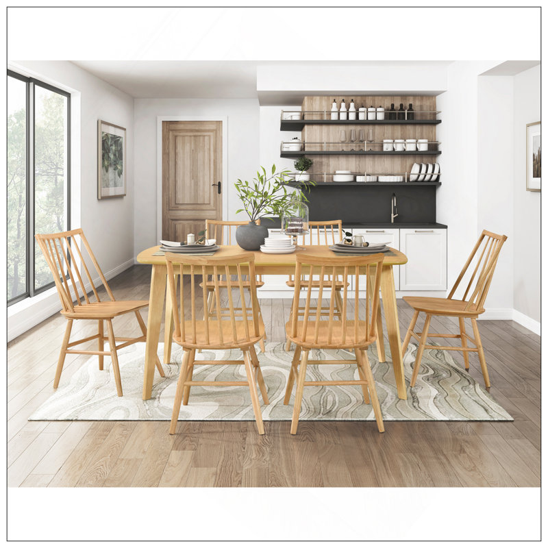 Chic ensemble de 2 chaises d'appoint à dossier courbé chic en bois Windsor