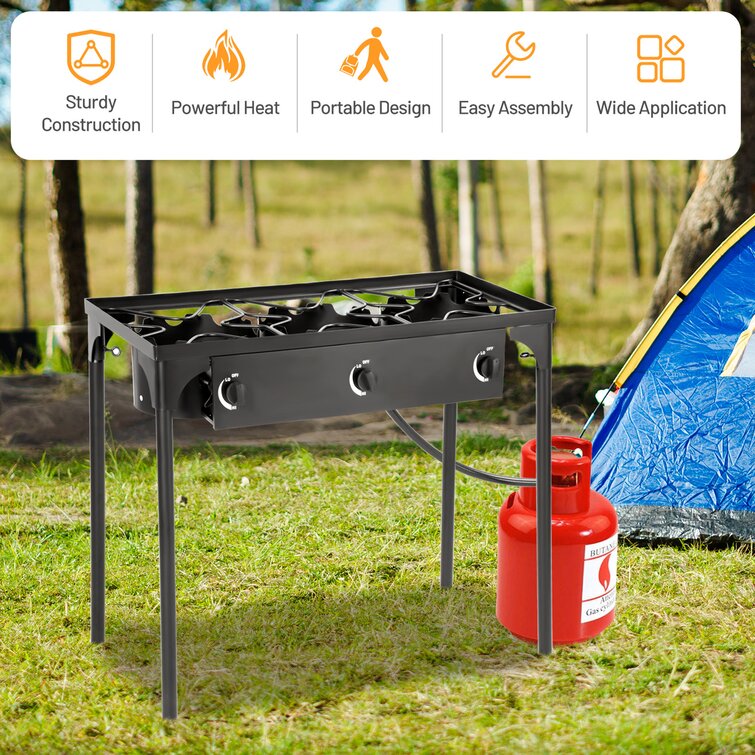  Goplus Outdoor Camping Stove, 3 Burner Propane Gas