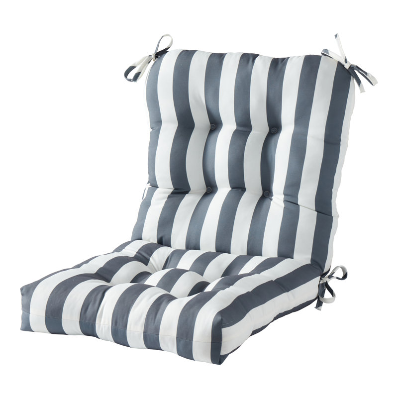 Coussin de chaise d'extérieur Lester, 1, H 21 po x l 21 po x P 21 po, Toile à rayures grises