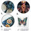 «Blue Crystal Butterfly IV», art mural papillon en métal-1978628521