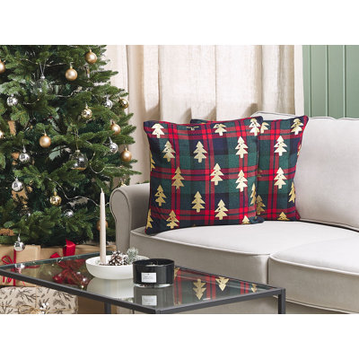 Zyaire Plaid Square Cushion