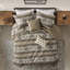 Modern 5 Piece Stripe Herringbone Bedding Sets, Brown Full Queen Comforter Set
