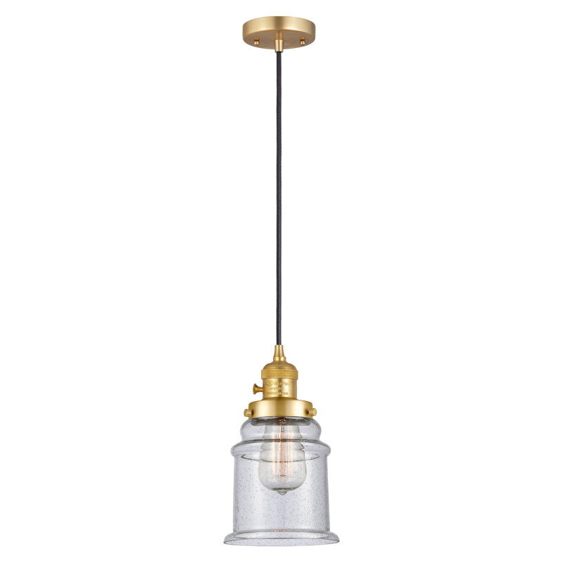 Franklin Restoration - Alvi - Mini-luminaire suspendu à cordon de 5 po - Interrupteur marche / arrêt - Ampoule DEL - Finition bronze huilé - Abat-jour blanc mat