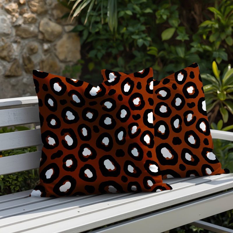 Oreiller réversible intérieur / extérieur Amia, 16x16, Burnt Orange