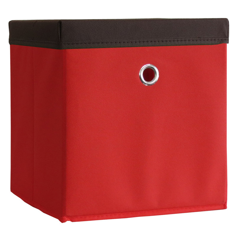 Rebrilliant Fabric Basket, Red, Without Lid