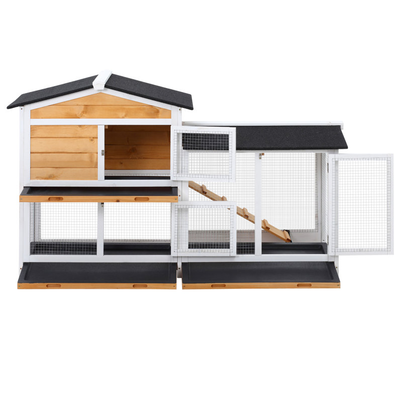 Weather Resistant Rabbit Hutch, Yellow
