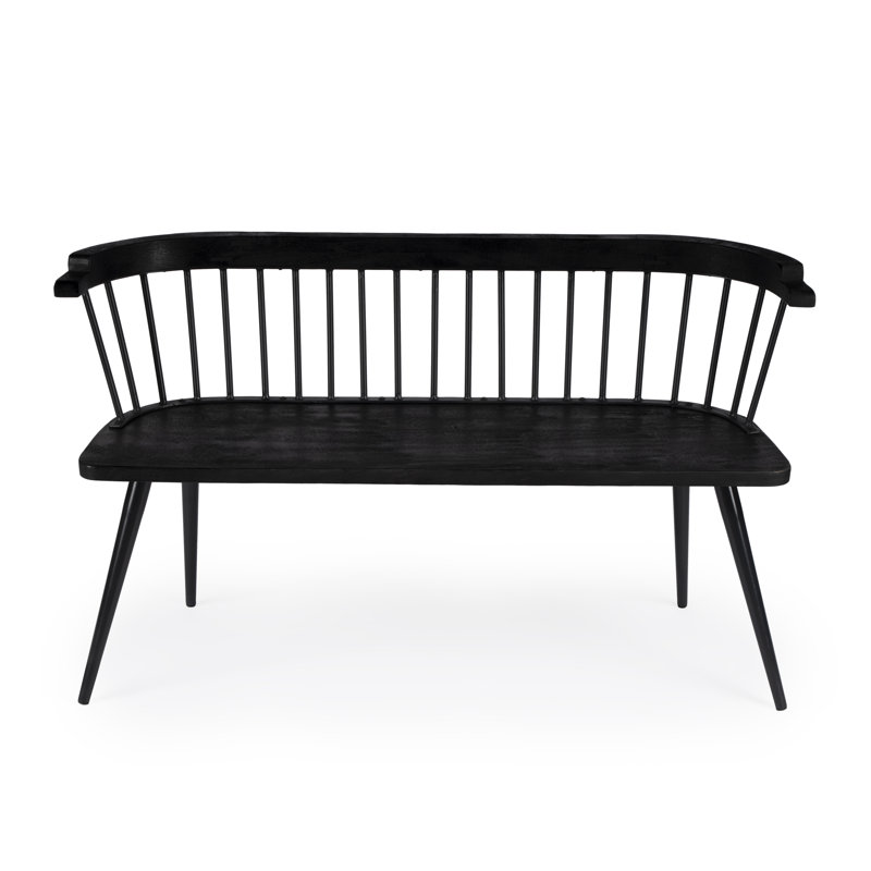 Tempe Mango Wood Spindle Back 51.25"W Bench, Black