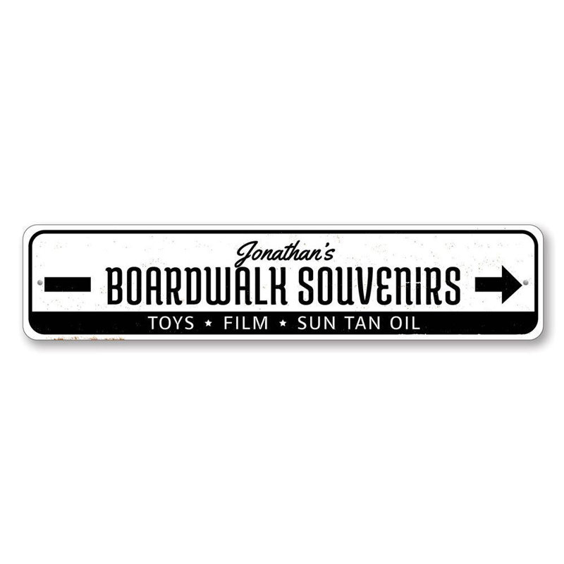 Panneau en aluminium Boardwalk Souvenirs, H 4 po x l 18 po x P 0,04 po