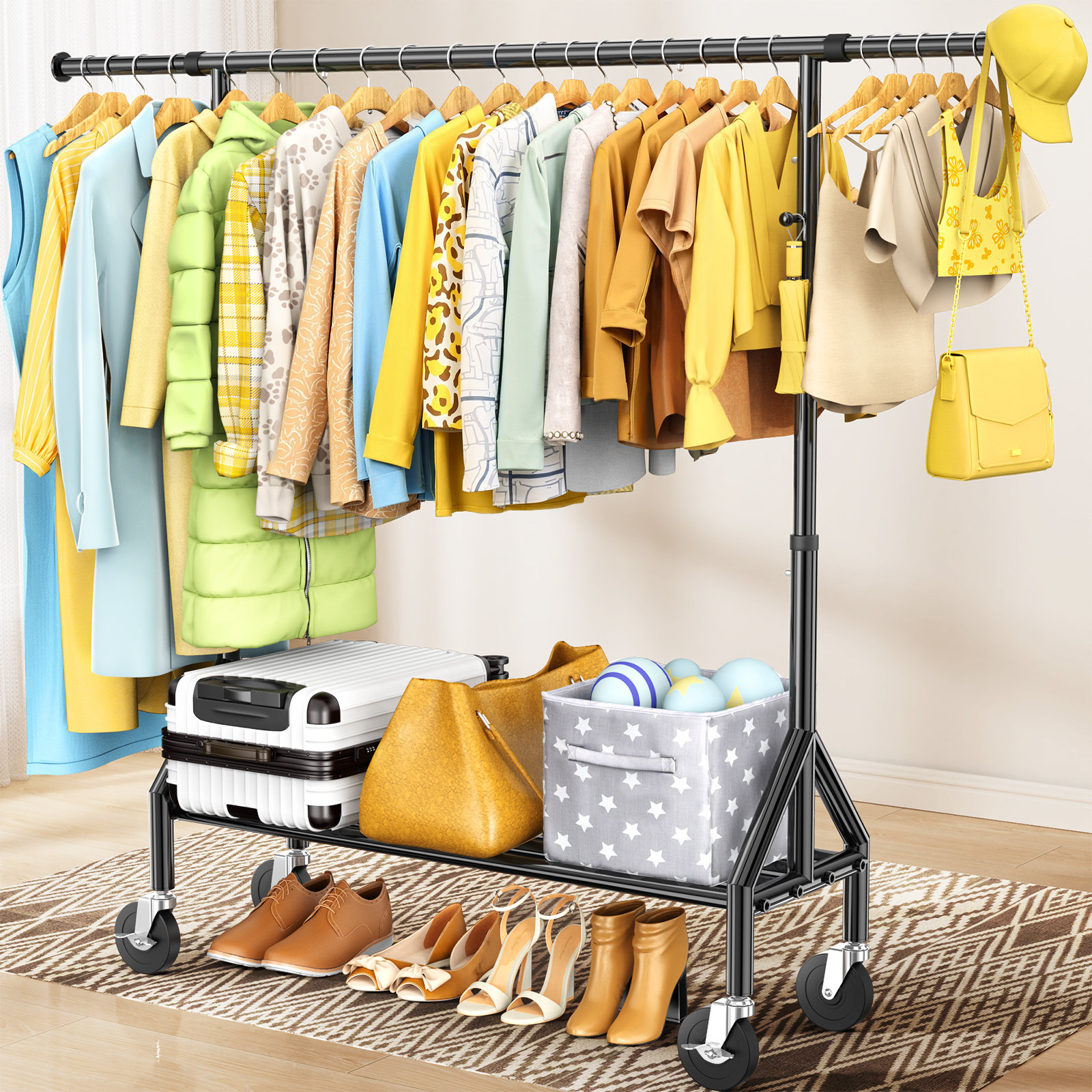 Rebrilliant Upgraded 100% Stainless Steel Clothing Rack Load 760LBS ...