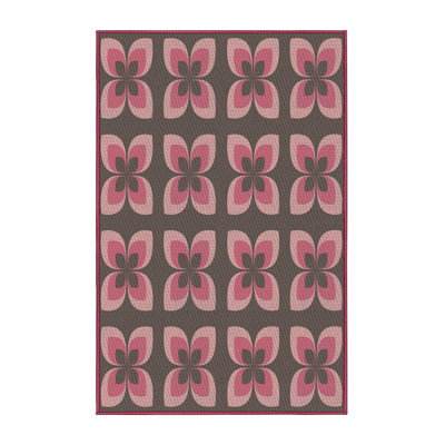 Tapis rose à motif floral Kew Gardens