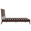 Structure de lit plateforme en bois de bambou massif de style Mid-Century avec lattes de bois et support en métal, aucun sommier requis, assemblage facile-649181517-649181506