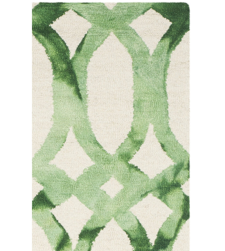 Tapis géométrique en laine / coton touffeté à la main Amekia, Rectangle 2 pi x 3 pi