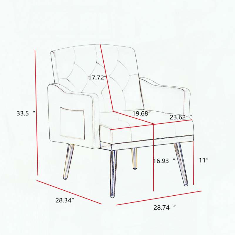Fauteuil en velours avec pieds en métal doré