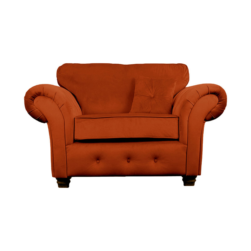 Lila 2 Seater Velvet Loveseat, Rust