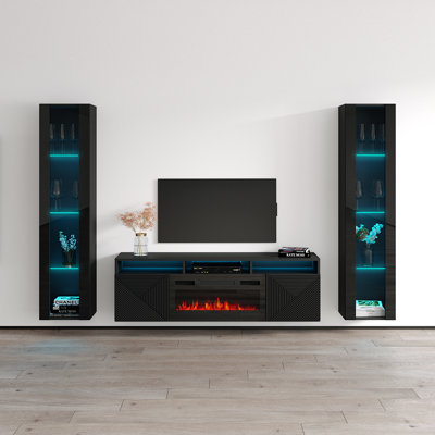 Brezhane Entertainment Center for TVs up to 75"" with Electric Fireplace Included -  Brayden Studio®, F17079B09E4B411386C849C647B41DCB