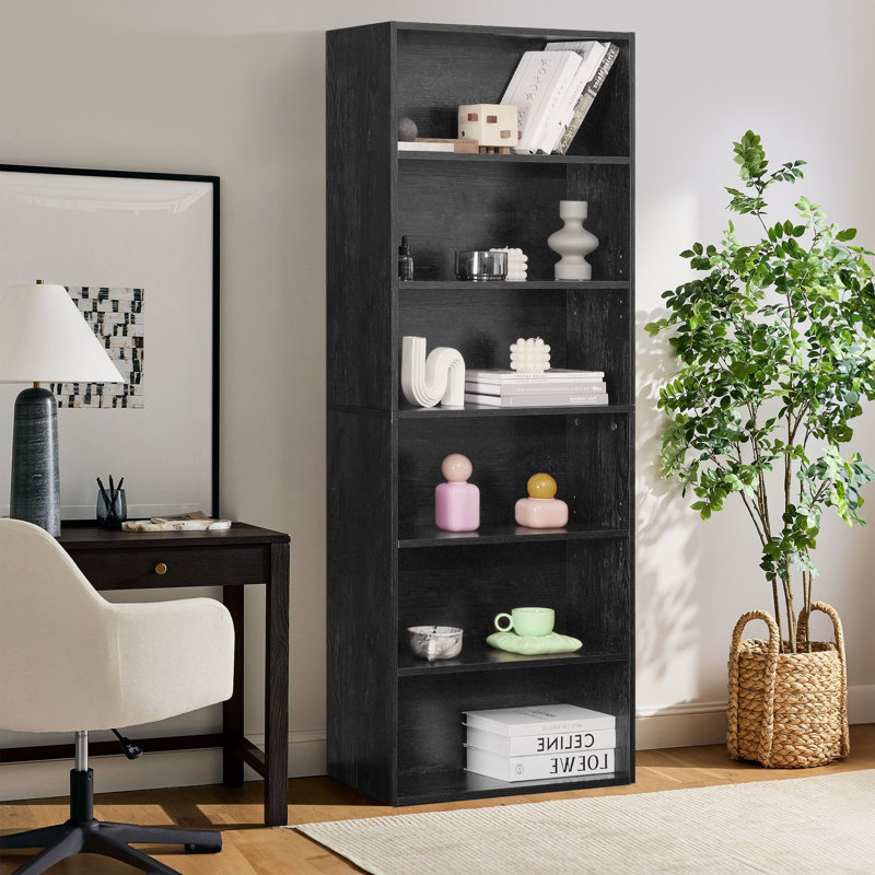 Bibliothèque 63 po H 6 po, (6 tablettes) H 63 po x l 23,8 po x P 9,2 po, Noir