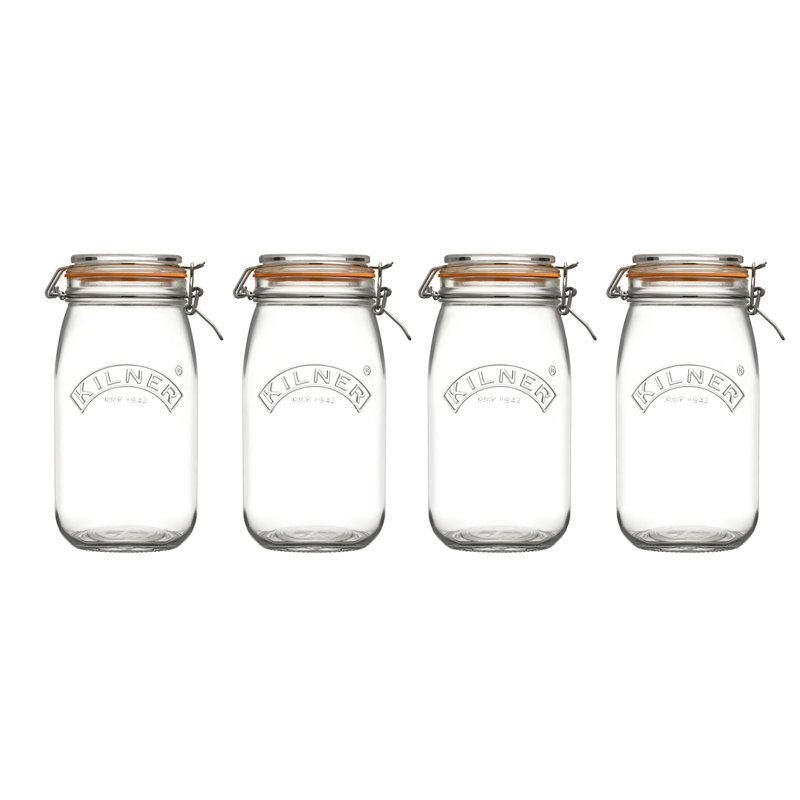 Kilner Clip Top Round Jars 1.5L (Set of 4)