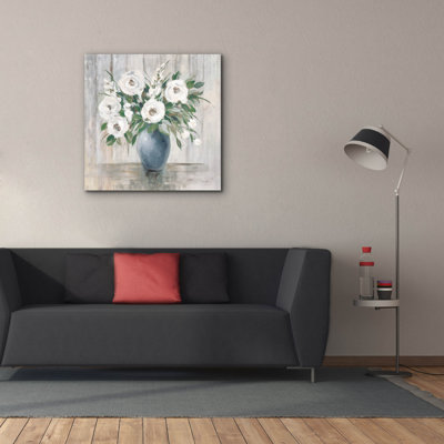 'Gray Barn Floral Light' by Silvia Vassileva Canvas Wall Art