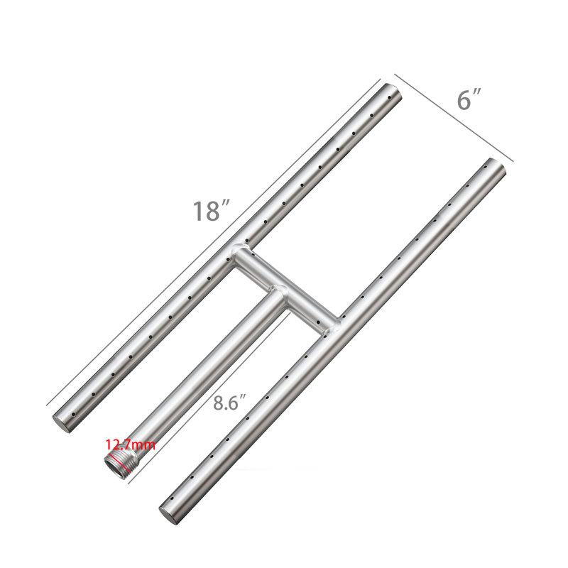 FixtureDisplays 18'' W x 6'' D Stainless Steel Replacement Grill Burner