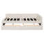 Lit plateforme tapissier avec 2 tiroirs et ports de chargement USB, base de lit avec rangement, beige-1176116435