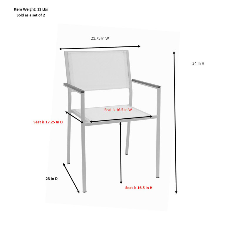 Ensemble de chaises d'extérieur modernes 22 pouces avec confort résistant aux intempéries, Noir
