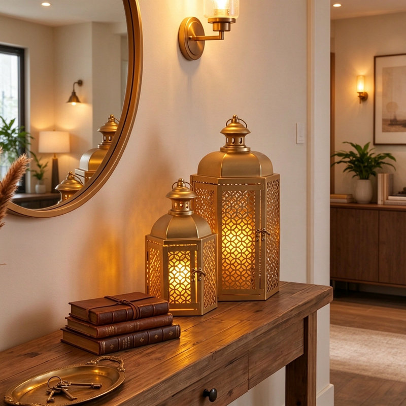 37.5 cm H Tabletop Lantern Holder with Candle Included