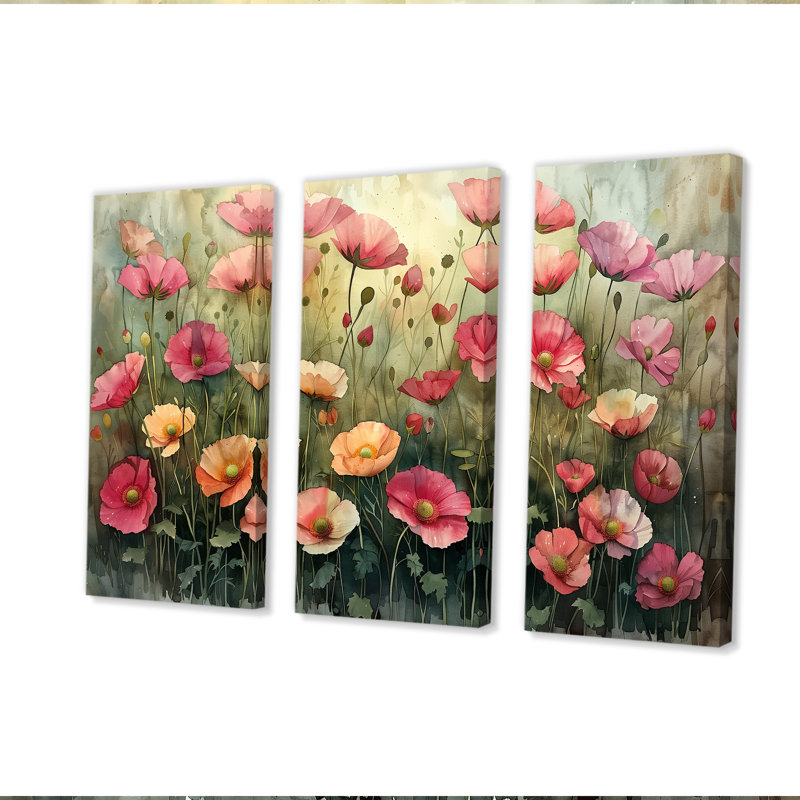 Vianney - Ensemble d'art mural Buttercups, Toile tendue, H 40 po x l 60 po x P 1 po