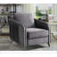 Fauteuil gris en velours à 4 pieds