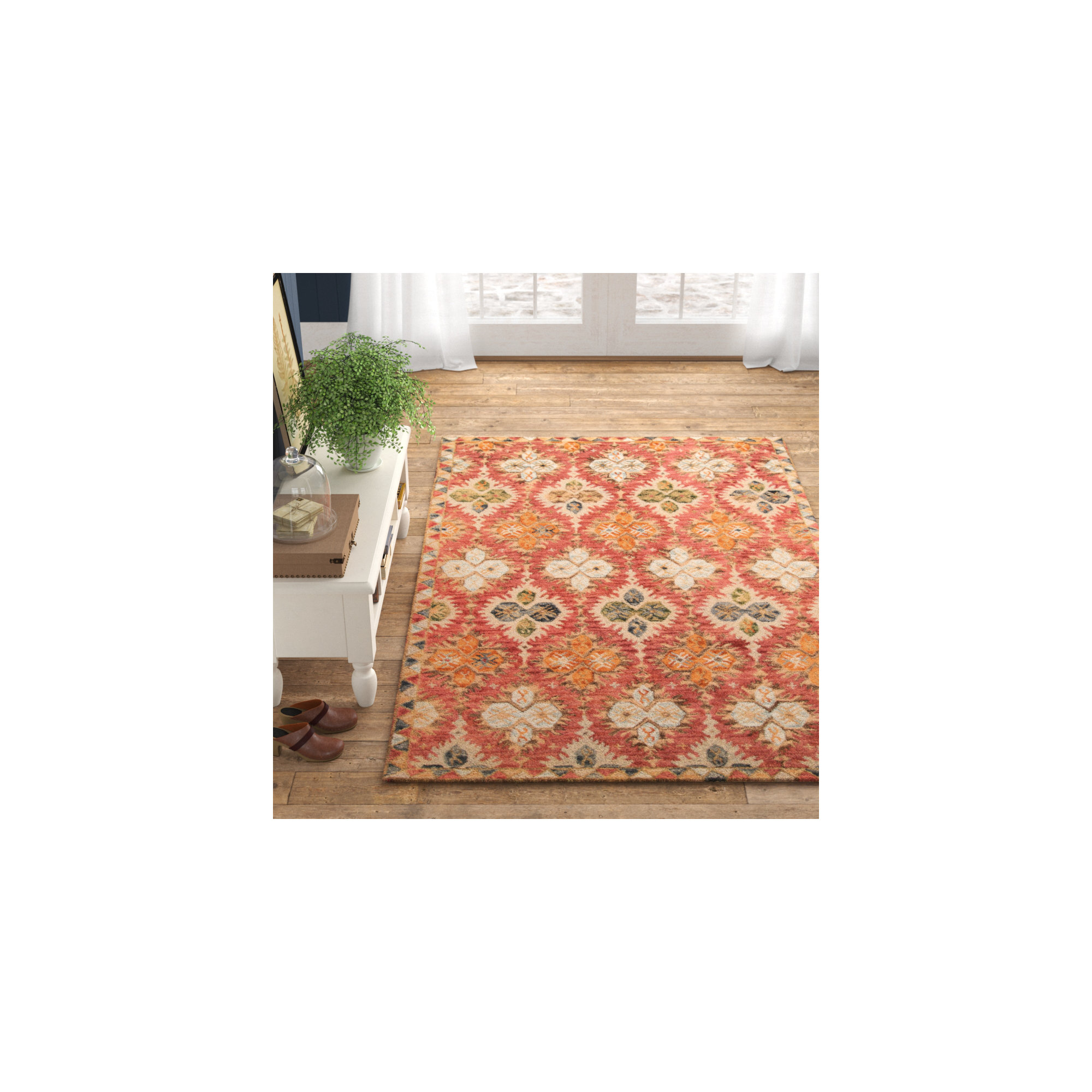 Adrien Handmade Wool Rug, Rectangle 5' x 8'