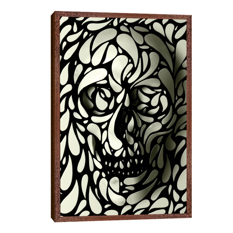 Skull #4 1 Piece Wall Art on Canvas, 66.04 cm H x 45.72 cm W, Brown Framed