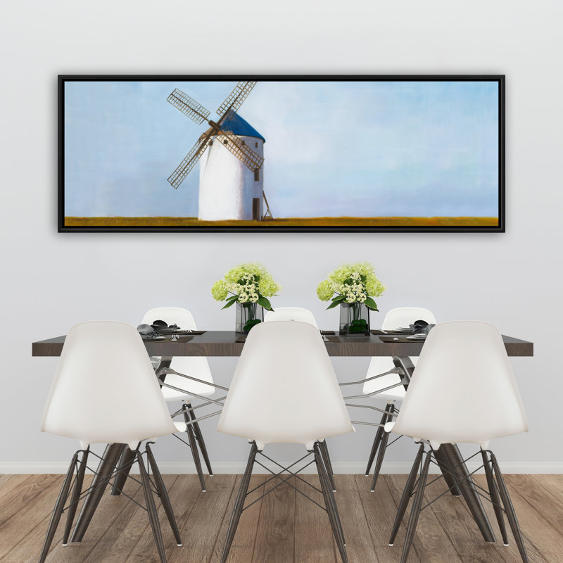 Art sur toile encadré, "Grand moulin à vent", H 61,25 po x l 21,25 po