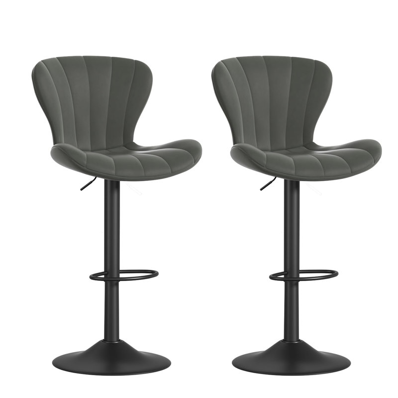 Tabouret de comptoir Keyvonna, Gris foncé
