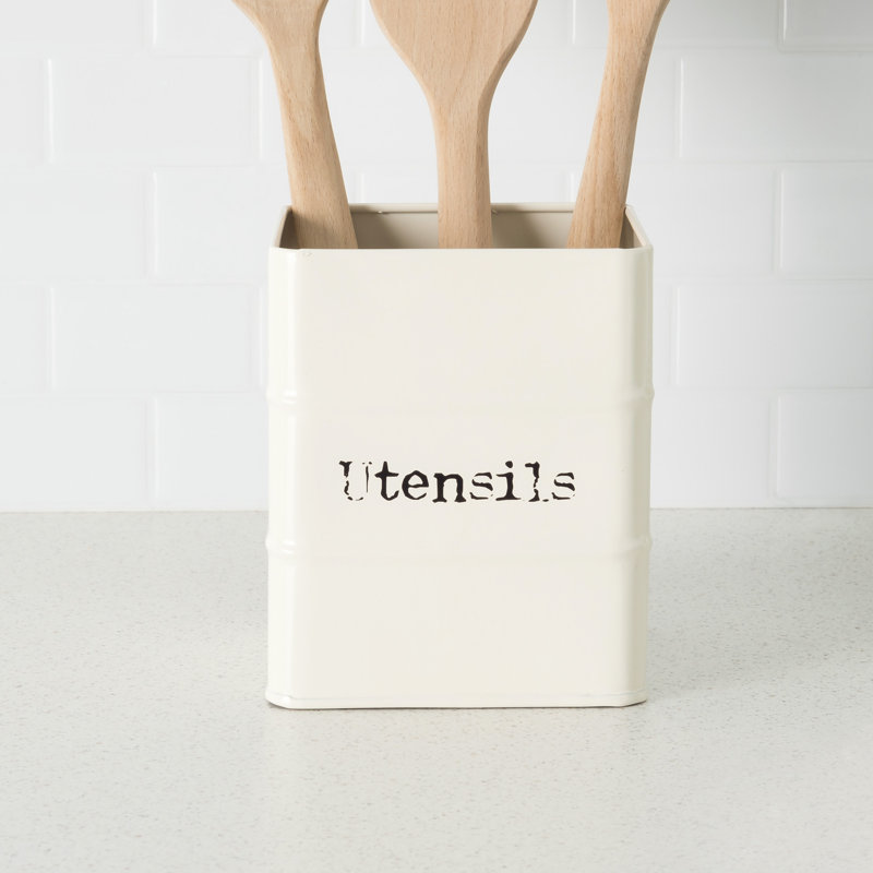 Pot à ustensiles en étain