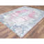 Tapis rose / bleu noué à la main des années 1960 de 6 pi 7 po x 8 pi 7 po Katie-Lea