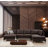 Stylish Corner Sofa with Beech Wood Frame & Chipboard, Brown Fabric, 61.0 x 123.6 x 78.7 inches | 100% Polyester, Soft Grey Foam & Silicone Foam Cushions | Fixed Cushions, Matt Black Legs, Dry-Cleanable Fabric-90667768-90667766