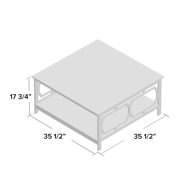 Table basse avec rangement l 36 po Minburn, Blanc